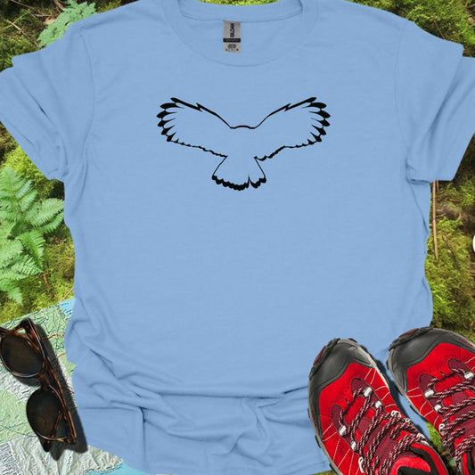Chouette volante contour noir T-shirt tendance 