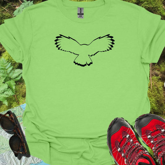 Chouette volante contour noir T-shirt tendance 