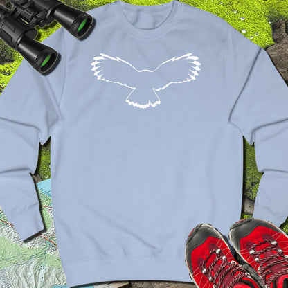Chouette volante contour blanc sweat