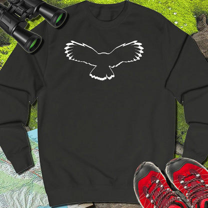 Chouette volante contour blanc sweat