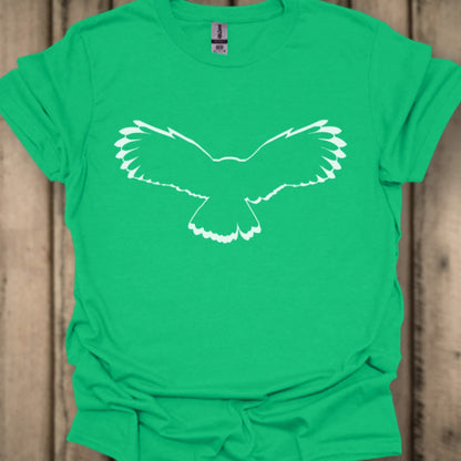 Uil vliegend outline wit trendy T-shirt