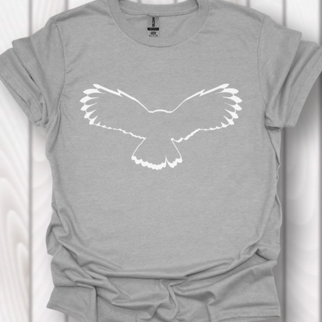 Uil vliegend outline wit tijdloos T-shirt