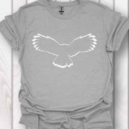 Uil vliegend outline wit tijdloos T-shirt