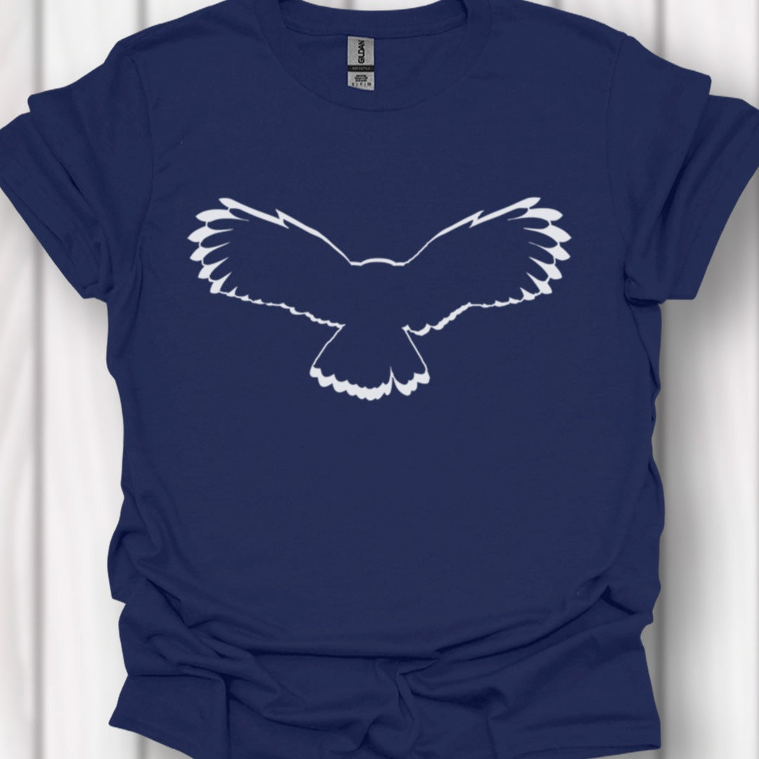 Uil vliegend outline wit tijdloos T-shirt