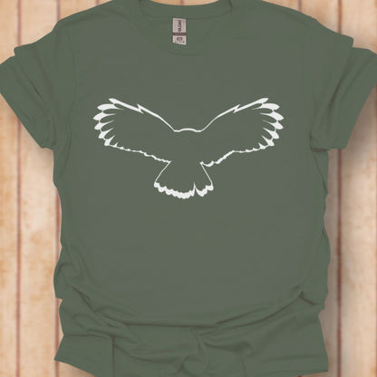 Uil vliegend outline wit tijdloos T-shirt