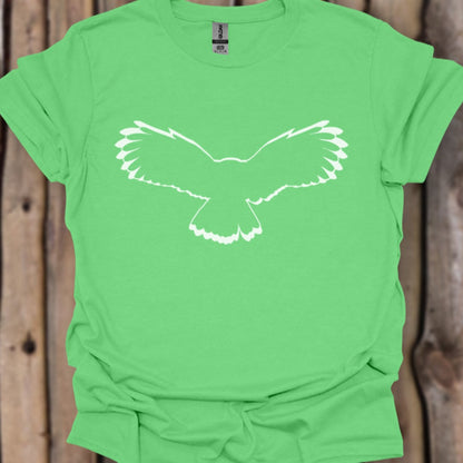 Uil vliegend outline wit trendy T-shirt