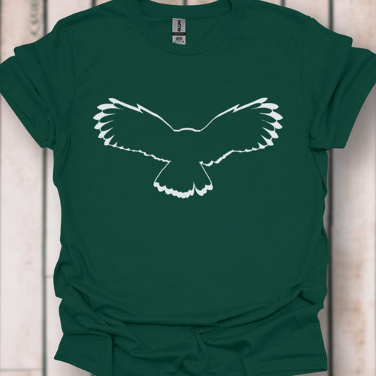 Uil vliegend outline wit tijdloos T-shirt