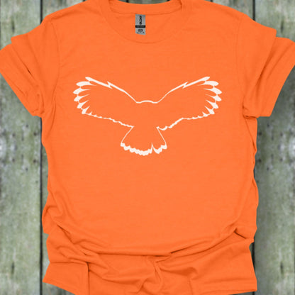 Uil vliegend outline wit trendy T-shirt