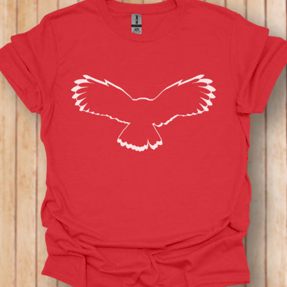 Uil vliegend outline wit trendy T-shirt