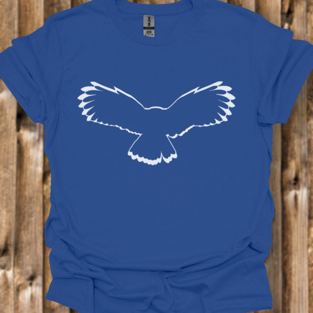 Uil vliegend outline wit trendy T-shirt