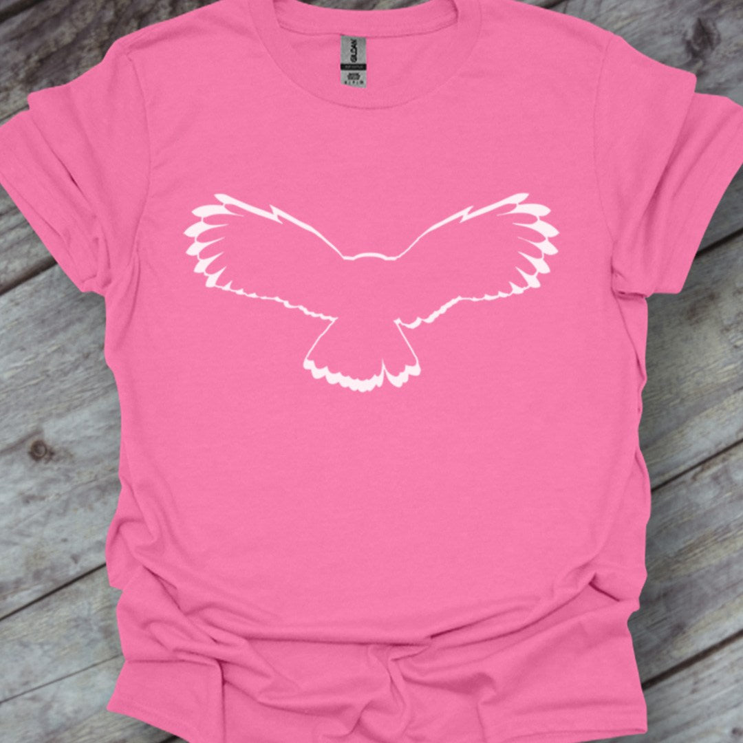 Uil vliegend outline wit trendy T-shirt