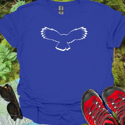Chouette volante contour blanc T-shirt tendance 