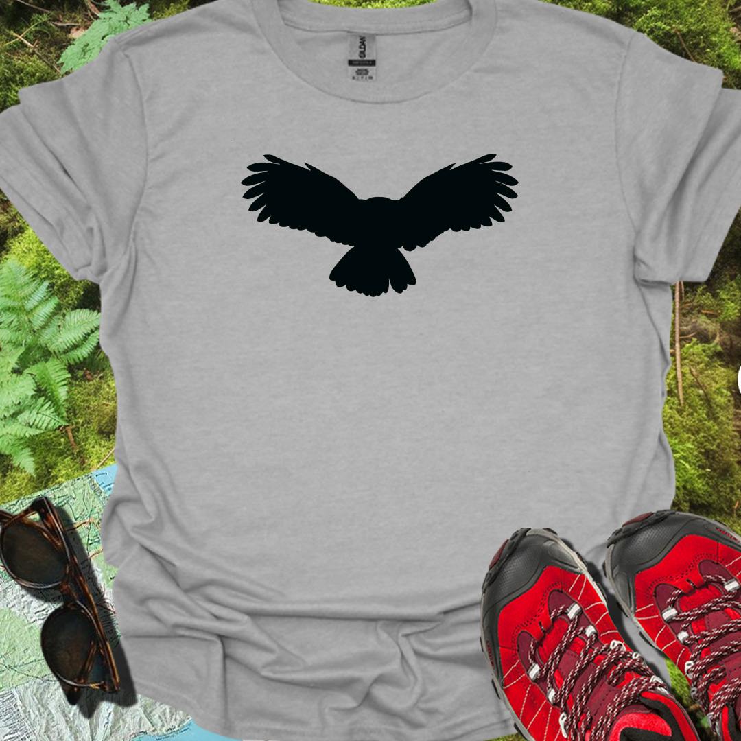 Flying owl silhouette black timeless T-shirt