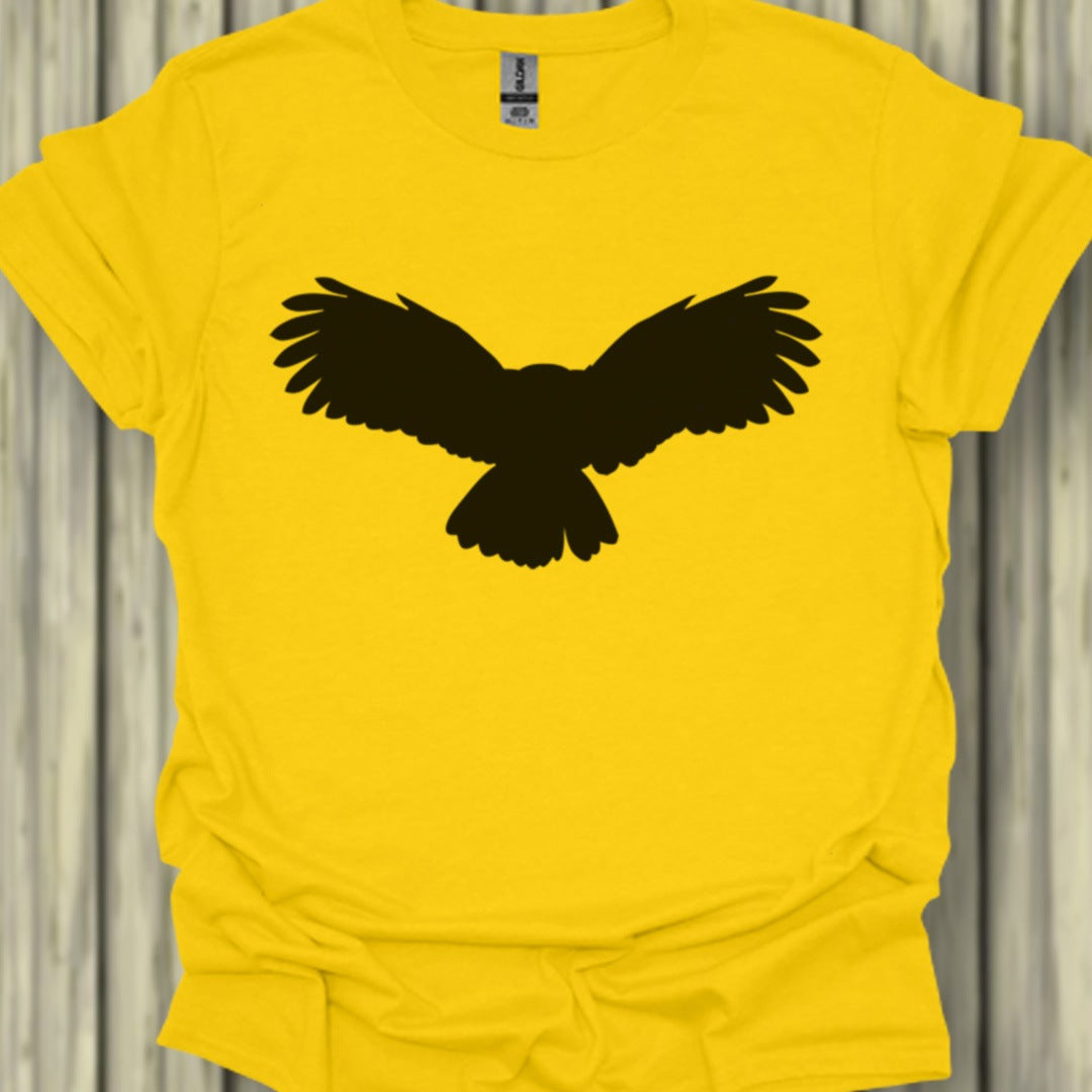 Chouette volante silhouette noire T-shirt tendance 