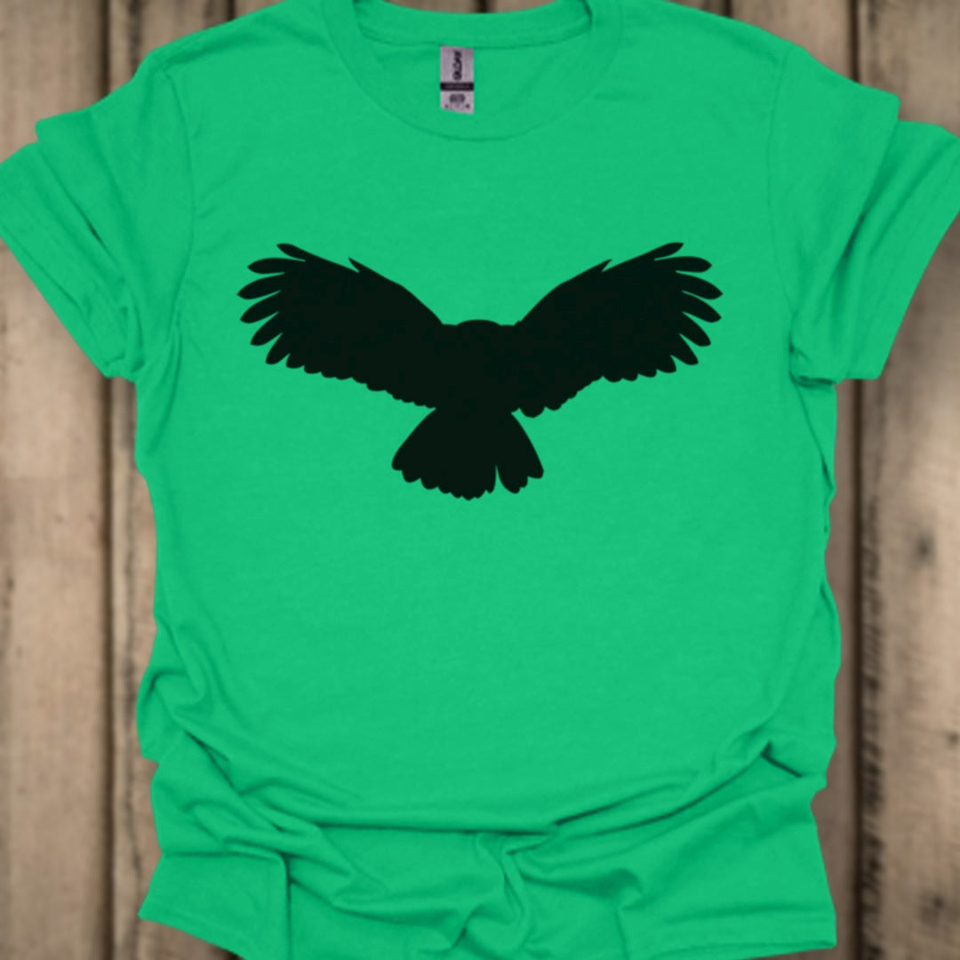 Chouette volante silhouette noire T-shirt tendance 