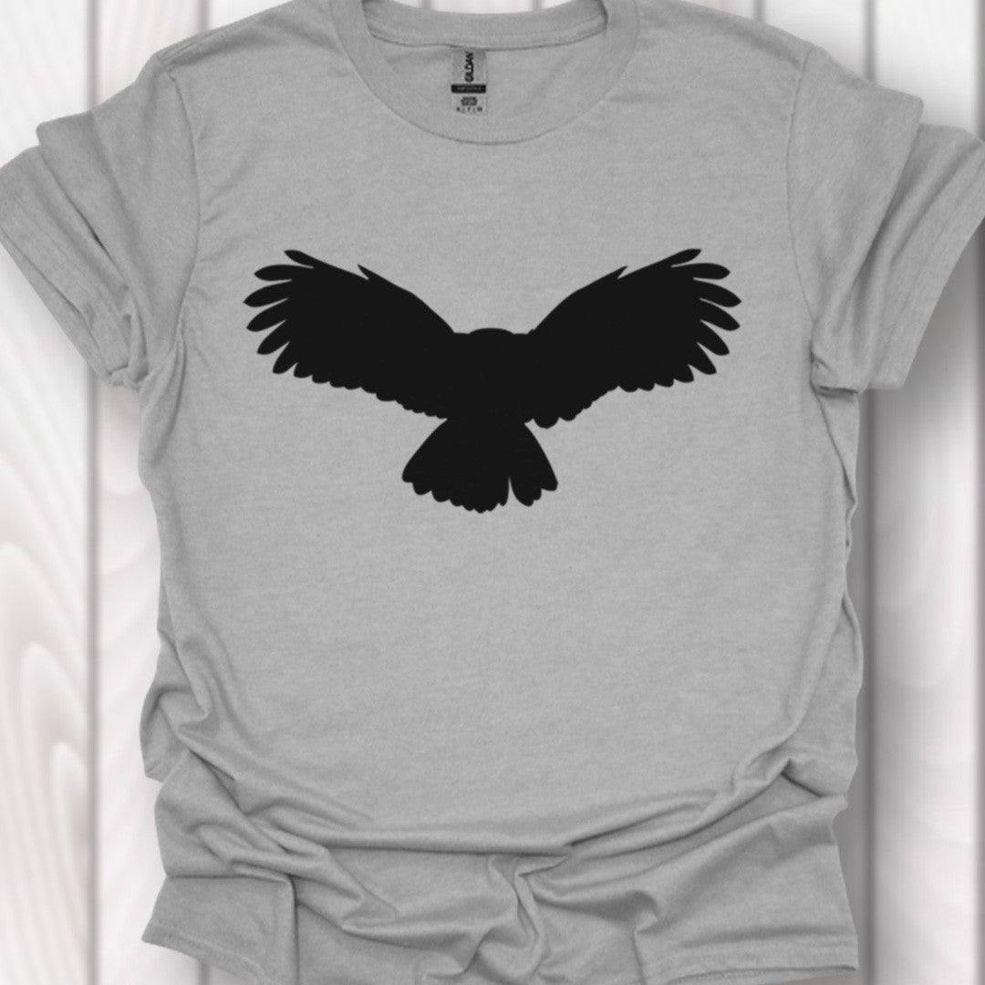 Chouette volante silhouette noire T-shirt intemporel 