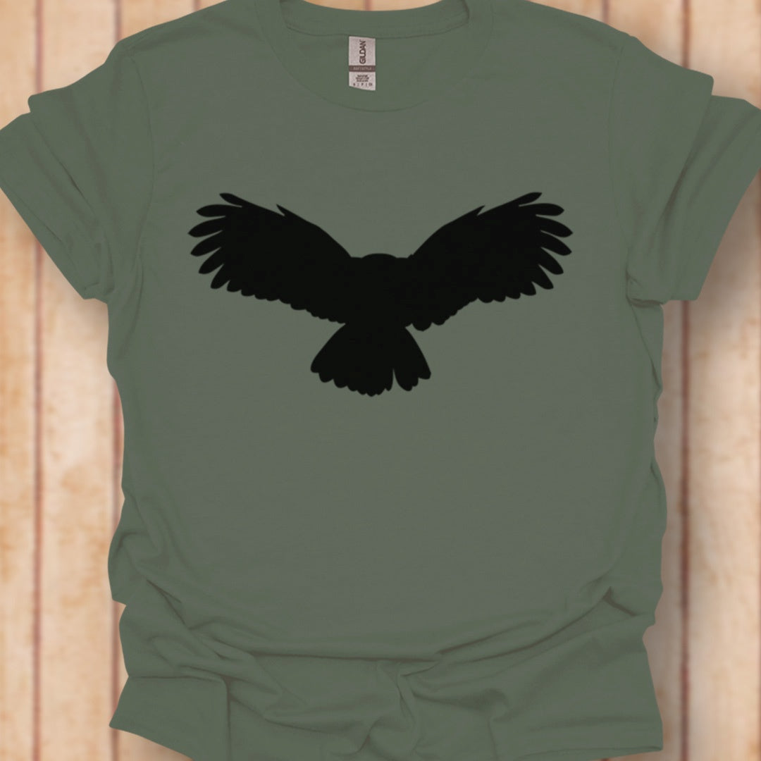 Chouette volante silhouette noire T-shirt intemporel 