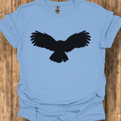 Chouette volante silhouette noire T-shirt tendance 