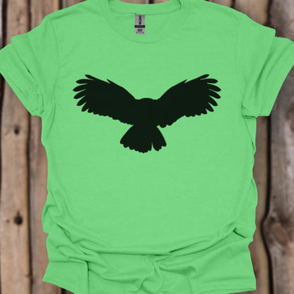 Chouette volante silhouette noire T-shirt tendance 