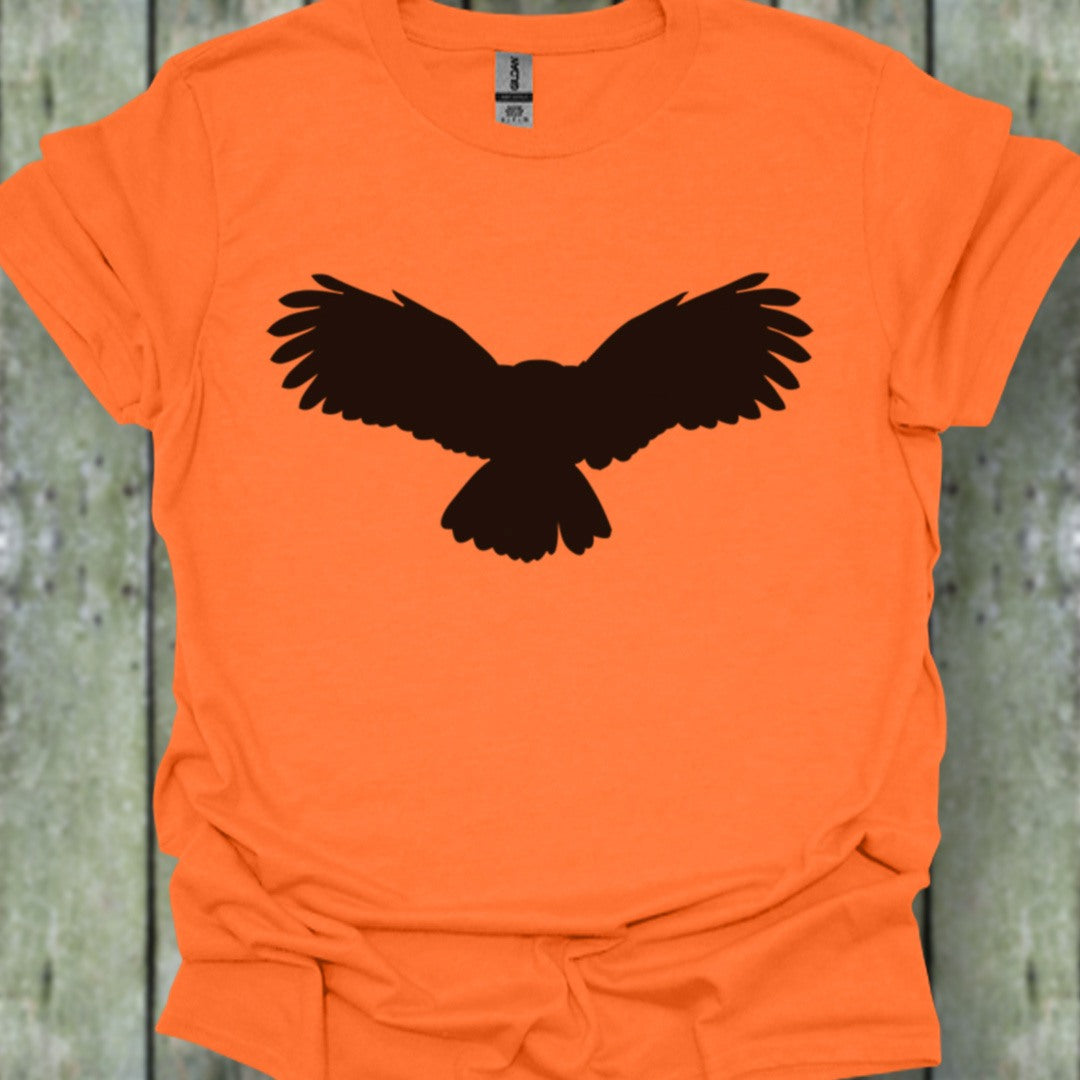 Chouette volante silhouette noire T-shirt tendance 