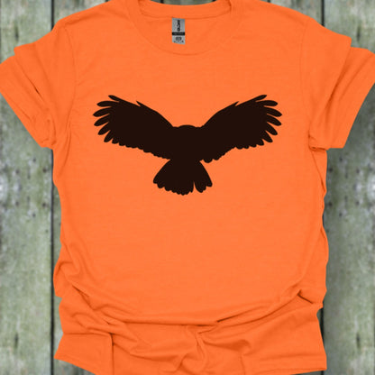 Chouette volante silhouette noire T-shirt tendance 