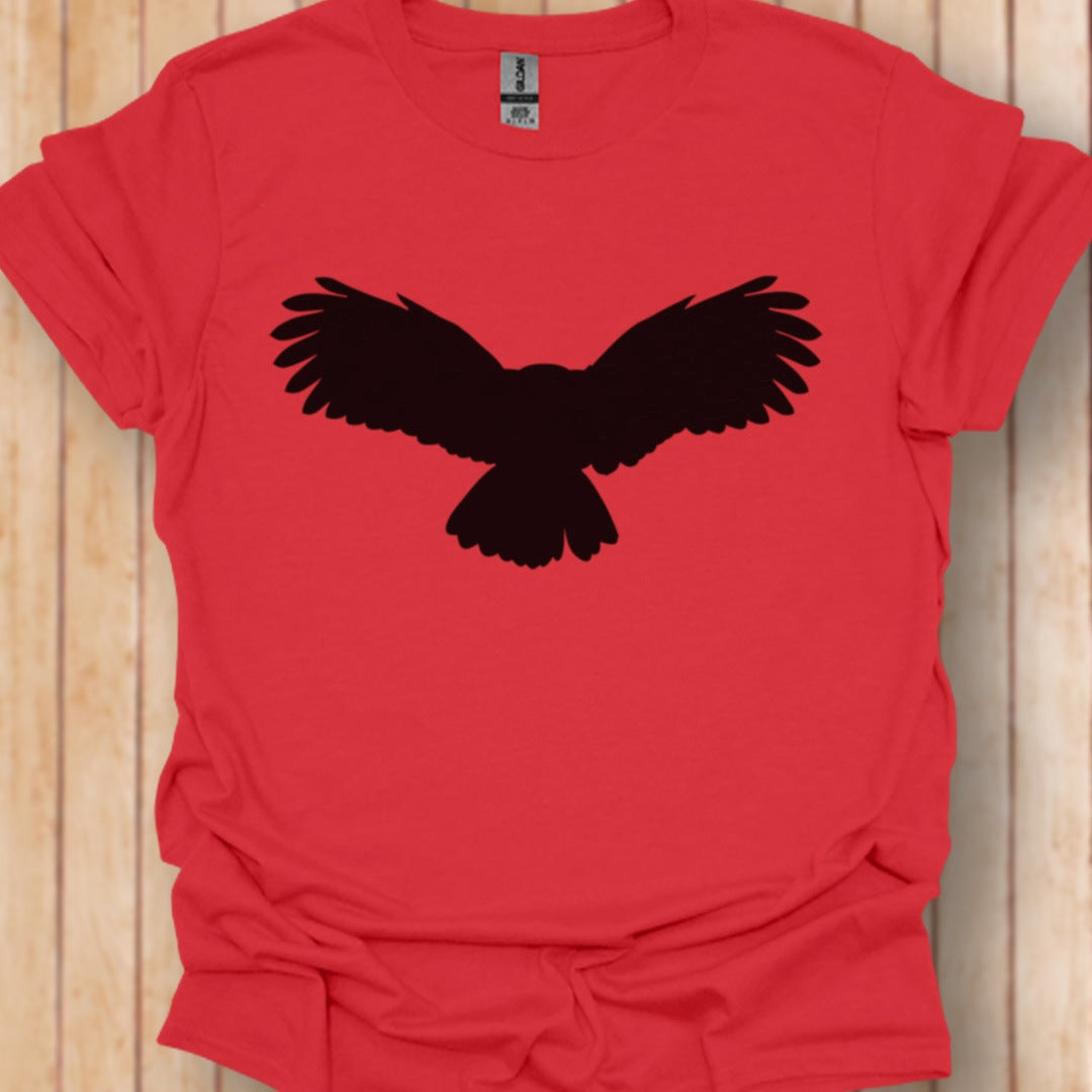 Chouette volante silhouette noire T-shirt tendance 