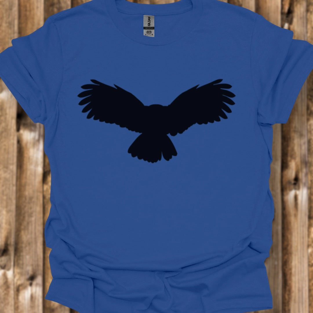 Chouette volante silhouette noire T-shirt tendance 