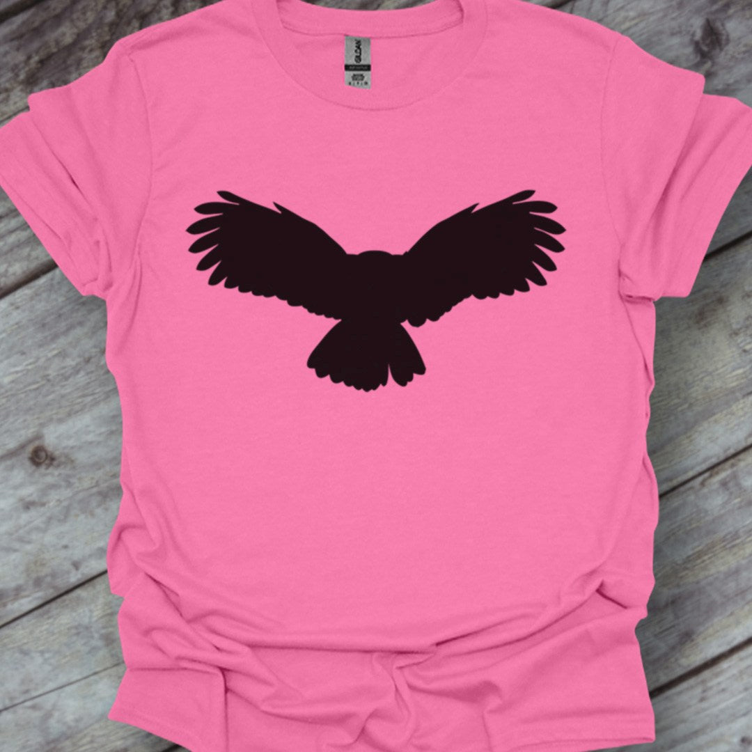 Chouette volante silhouette noire T-shirt tendance 