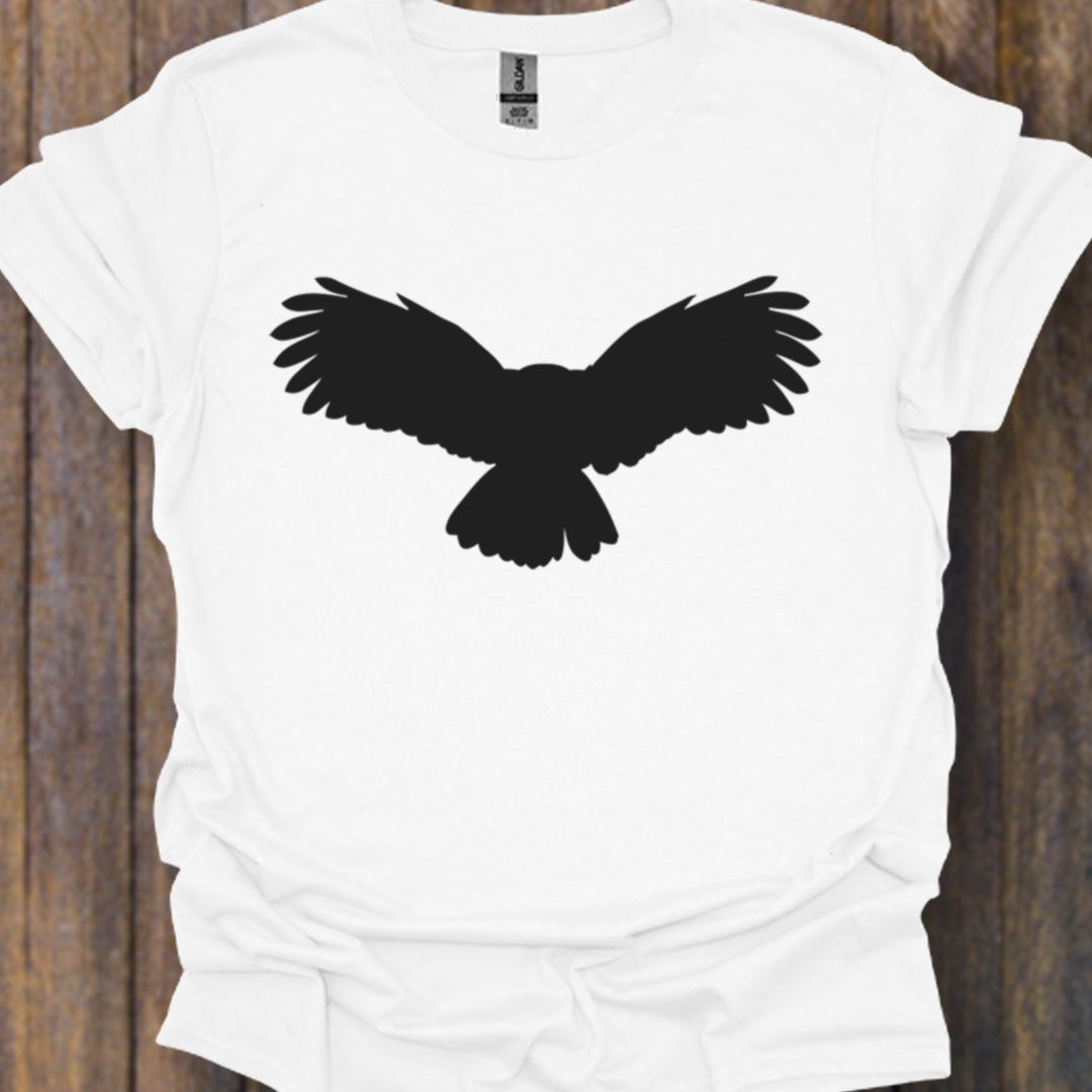 Chouette volante silhouette noire T-shirt intemporel 