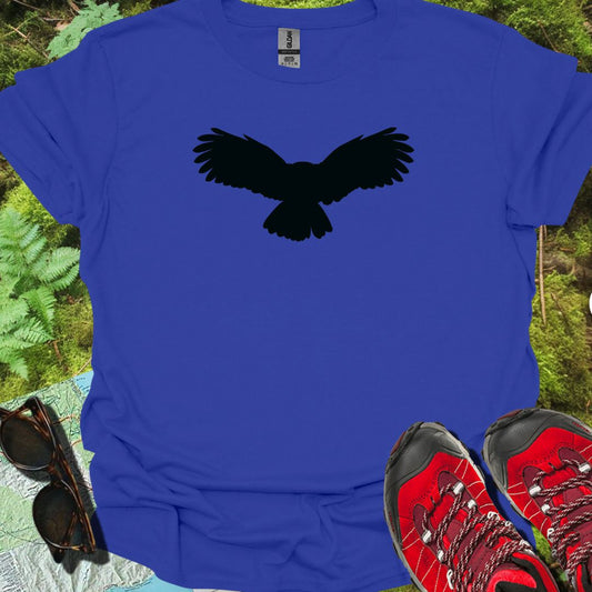 Chouette volante silhouette noire T-shirt tendance 