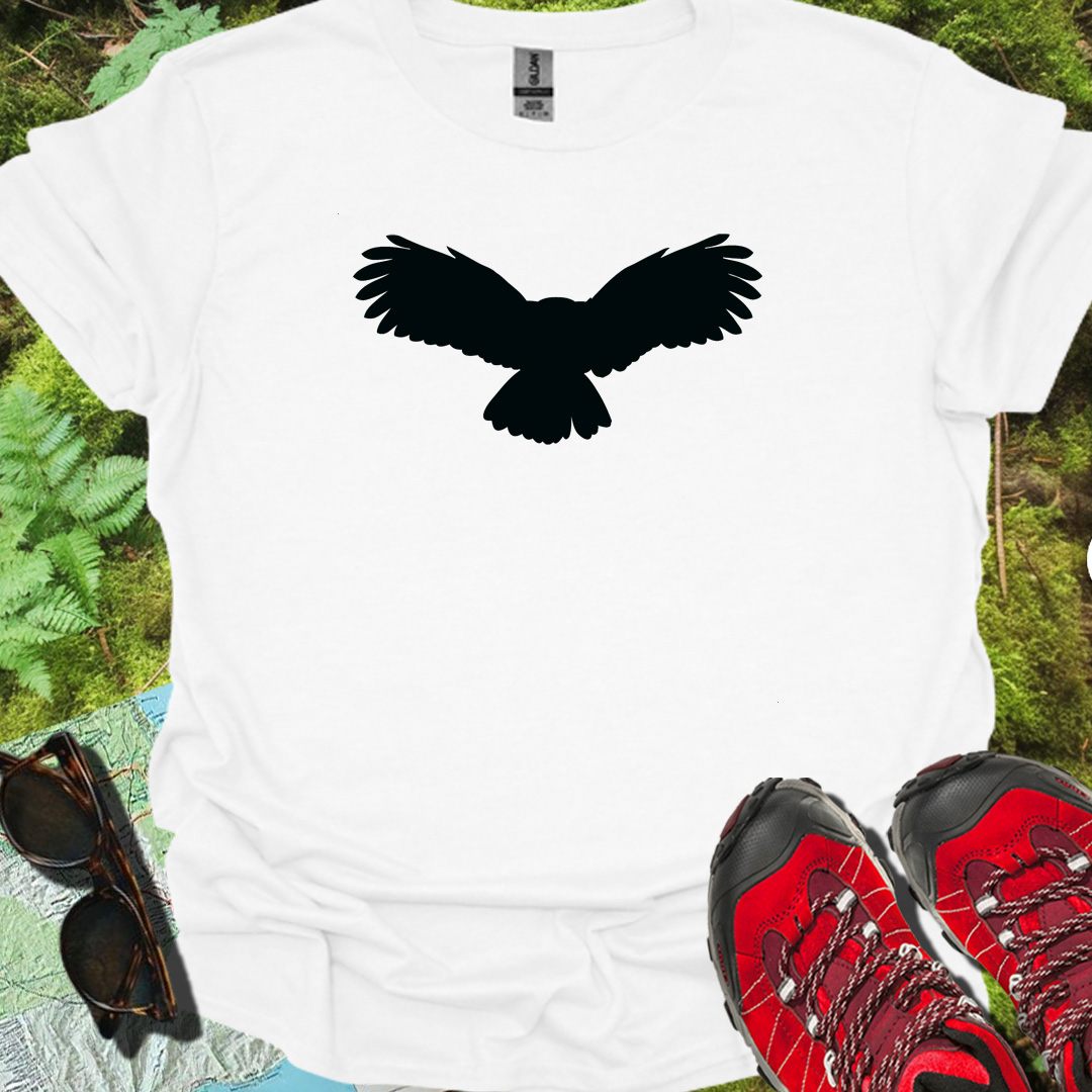 Flying owl silhouette black timeless T-shirt