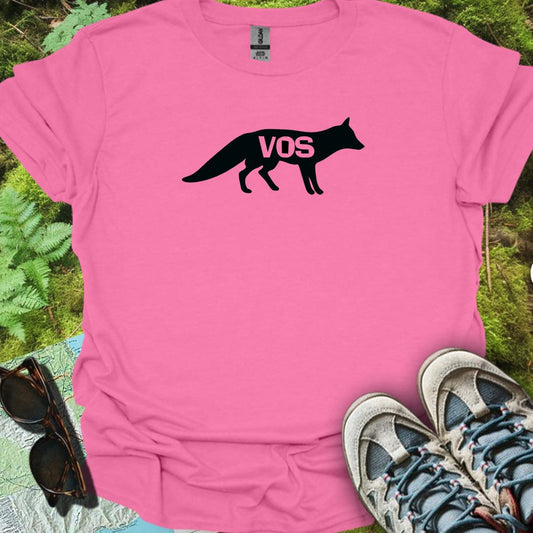 Renard silhouette noire avec texte T-shirt tendance