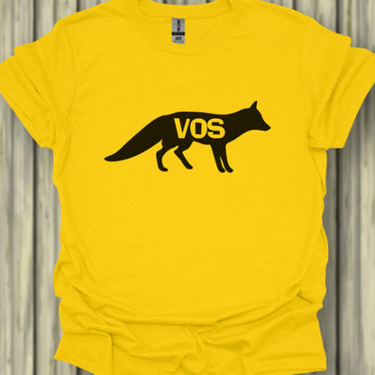 Renard silhouette noire avec texte T-shirt tendance