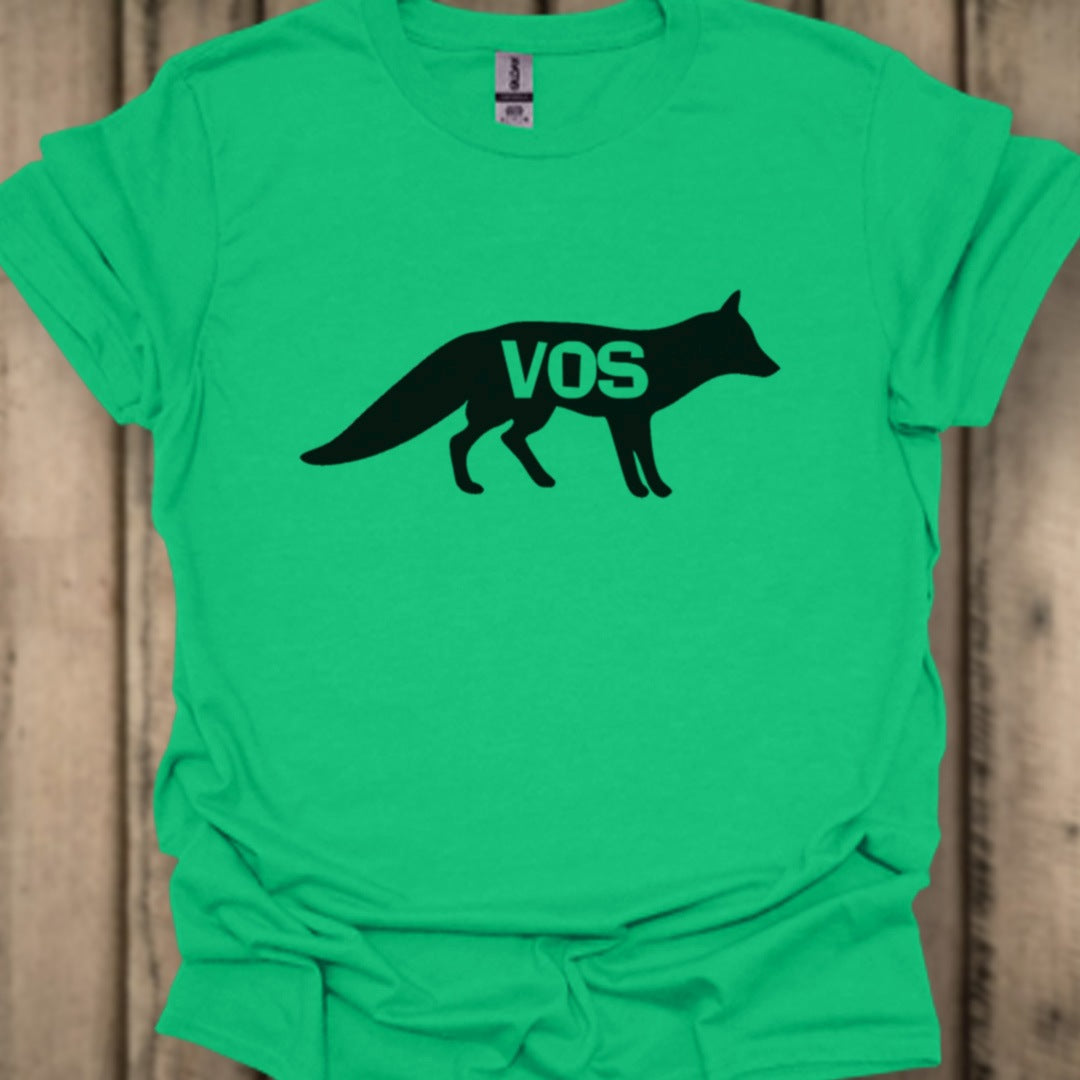 Renard silhouette noire avec texte T-shirt tendance