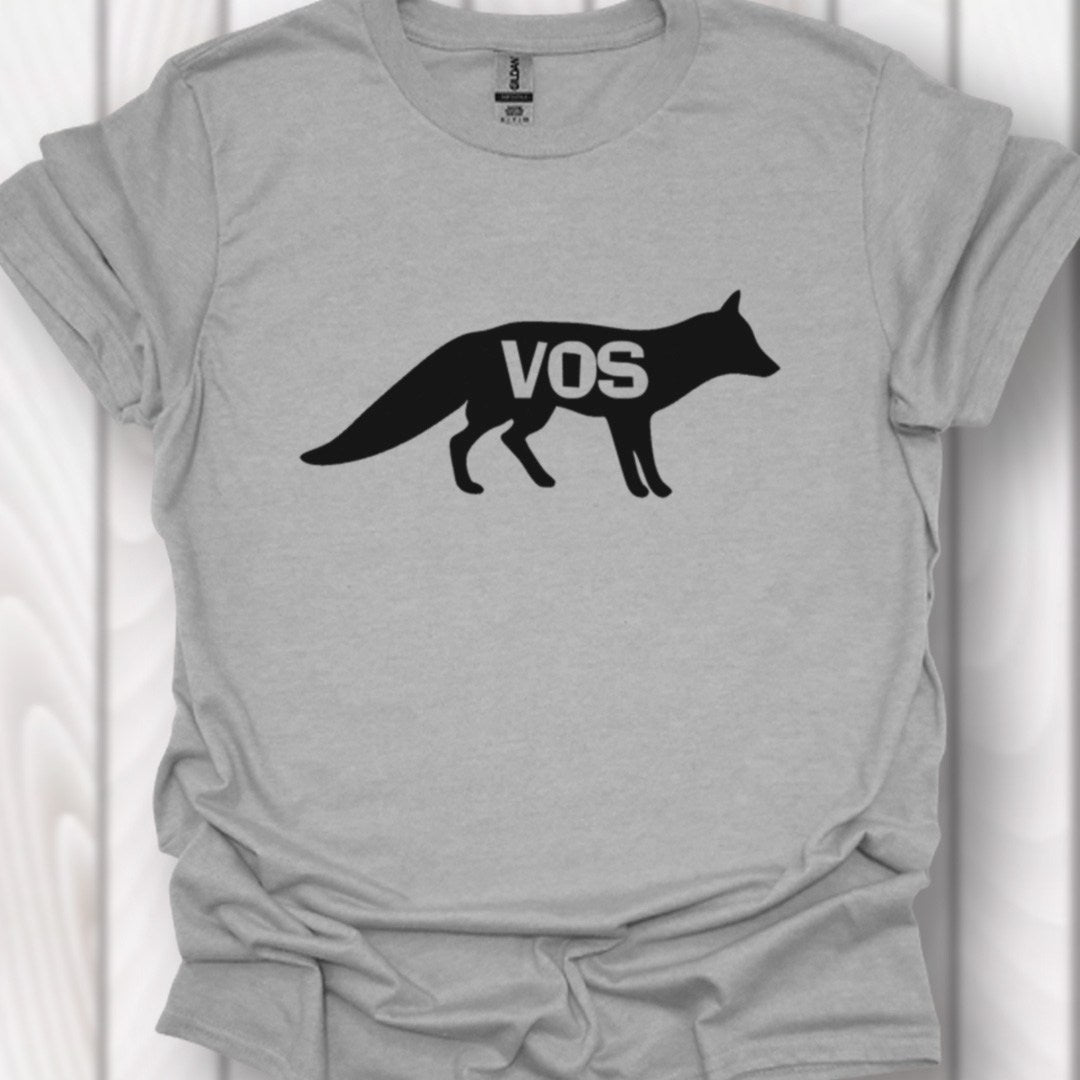 Renard silhouette noire avec texte T-shirt intemporel