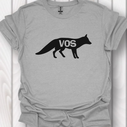 Renard silhouette noire avec texte T-shirt intemporel