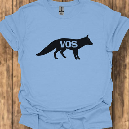 Renard silhouette noire avec texte T-shirt tendance