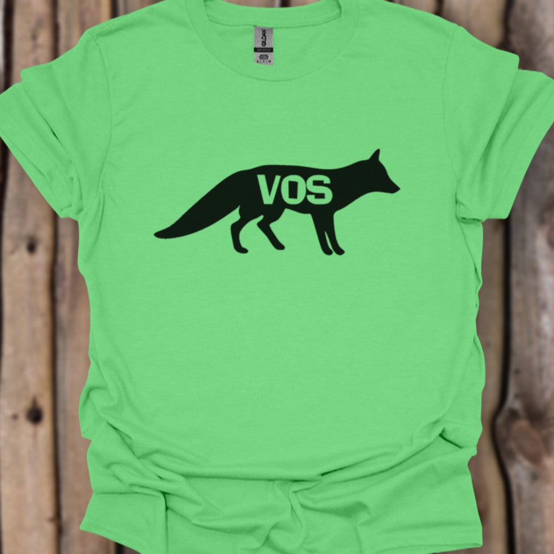 Renard silhouette noire avec texte T-shirt tendance