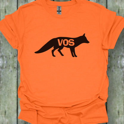 Renard silhouette noire avec texte T-shirt tendance