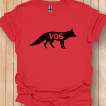 Renard silhouette noire avec texte T-shirt tendance
