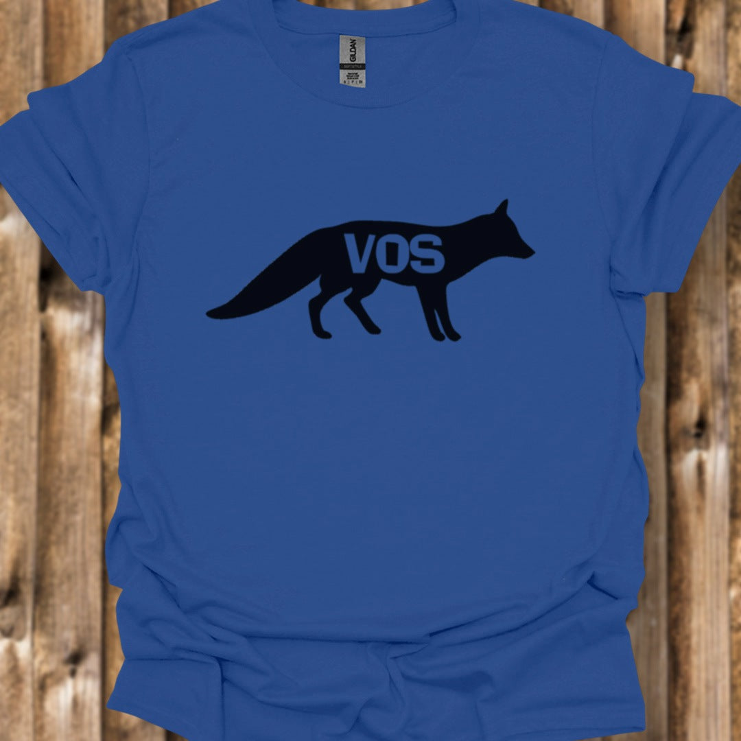 Renard silhouette noire avec texte T-shirt tendance