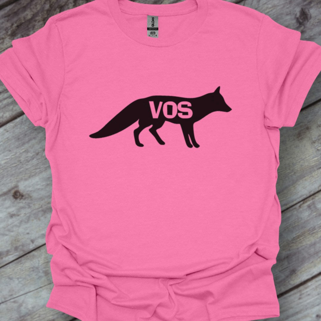 Renard silhouette noire avec texte T-shirt tendance