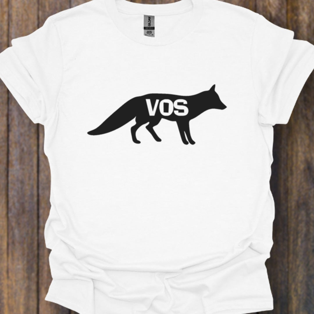 Renard silhouette noire avec texte T-shirt intemporel