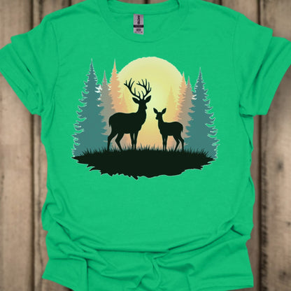 Moeder hert en kalf trendy T-shirt