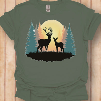 Moeder hert en kalf tijdloos T-shirt