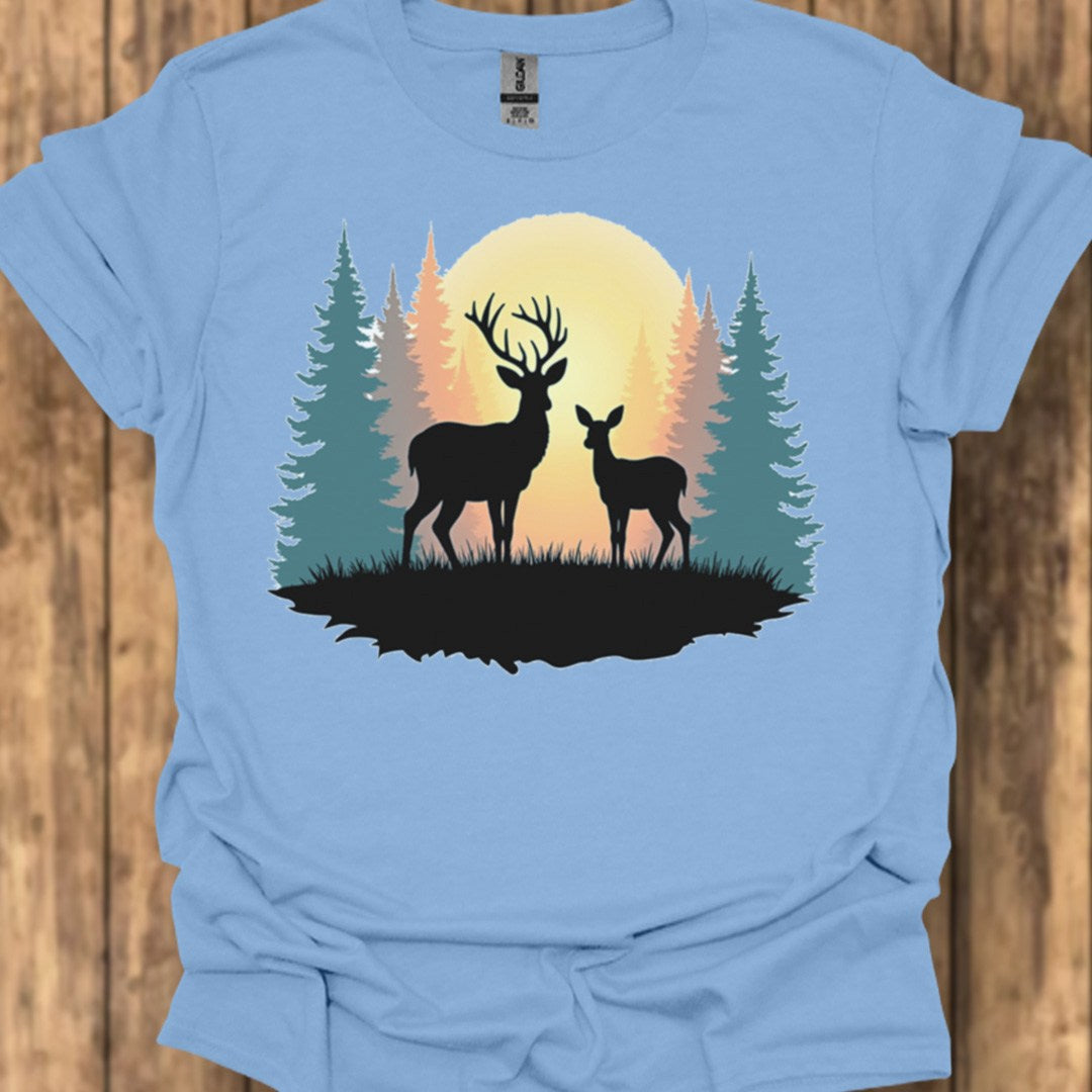 Moeder hert en kalf trendy T-shirt