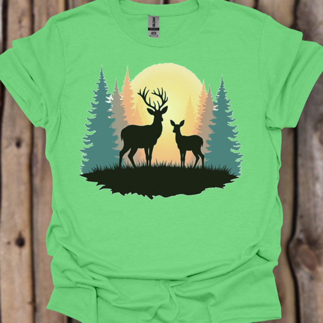 Moeder hert en kalf trendy T-shirt
