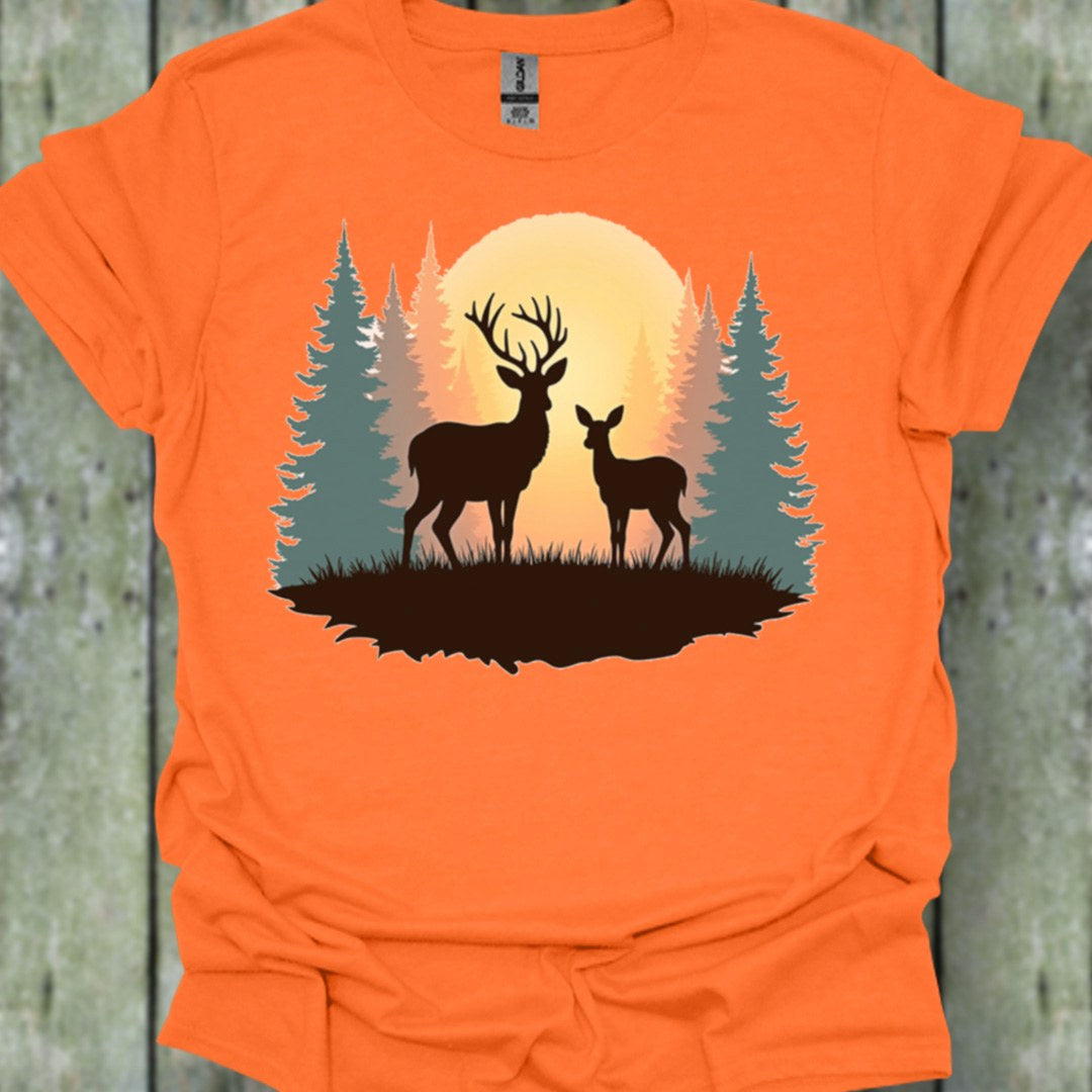Moeder hert en kalf trendy T-shirt
