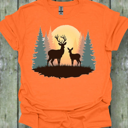 Moeder hert en kalf trendy T-shirt