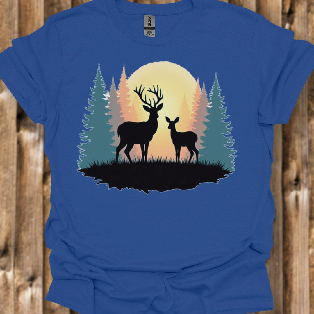Moeder hert en kalf trendy T-shirt